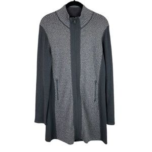 Title Nine Herringbone Merino Wool Sweatshirt Delilah Weighted Cardigan Medium